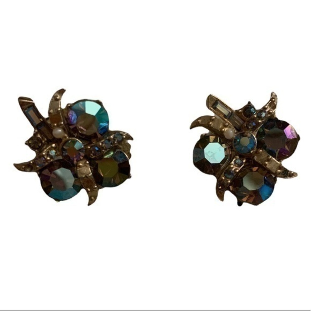 Vintage Hollycraft rhinestone earrings